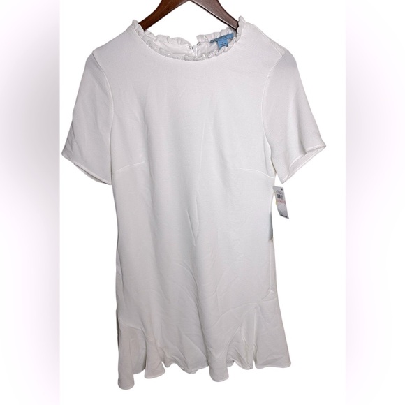 NWT-CeCe White Dress with Ruffles Size 10‎ - Picture 3 of 11